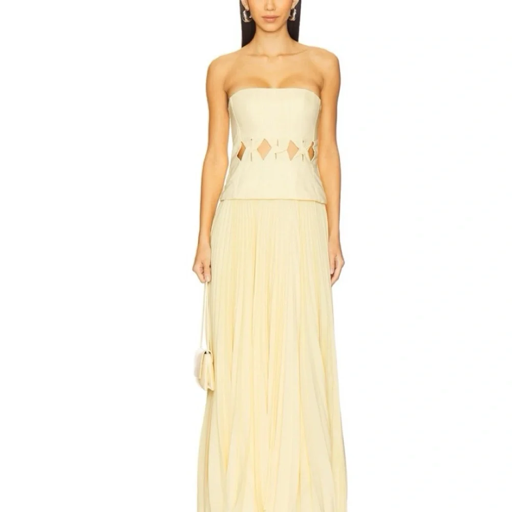 Acler Yellow Strapless Maxi Dress - Picture 3 of 5